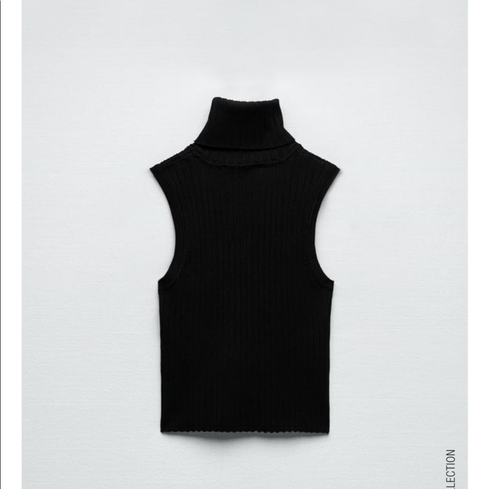 BASIC RIBBED KNIT TOP black